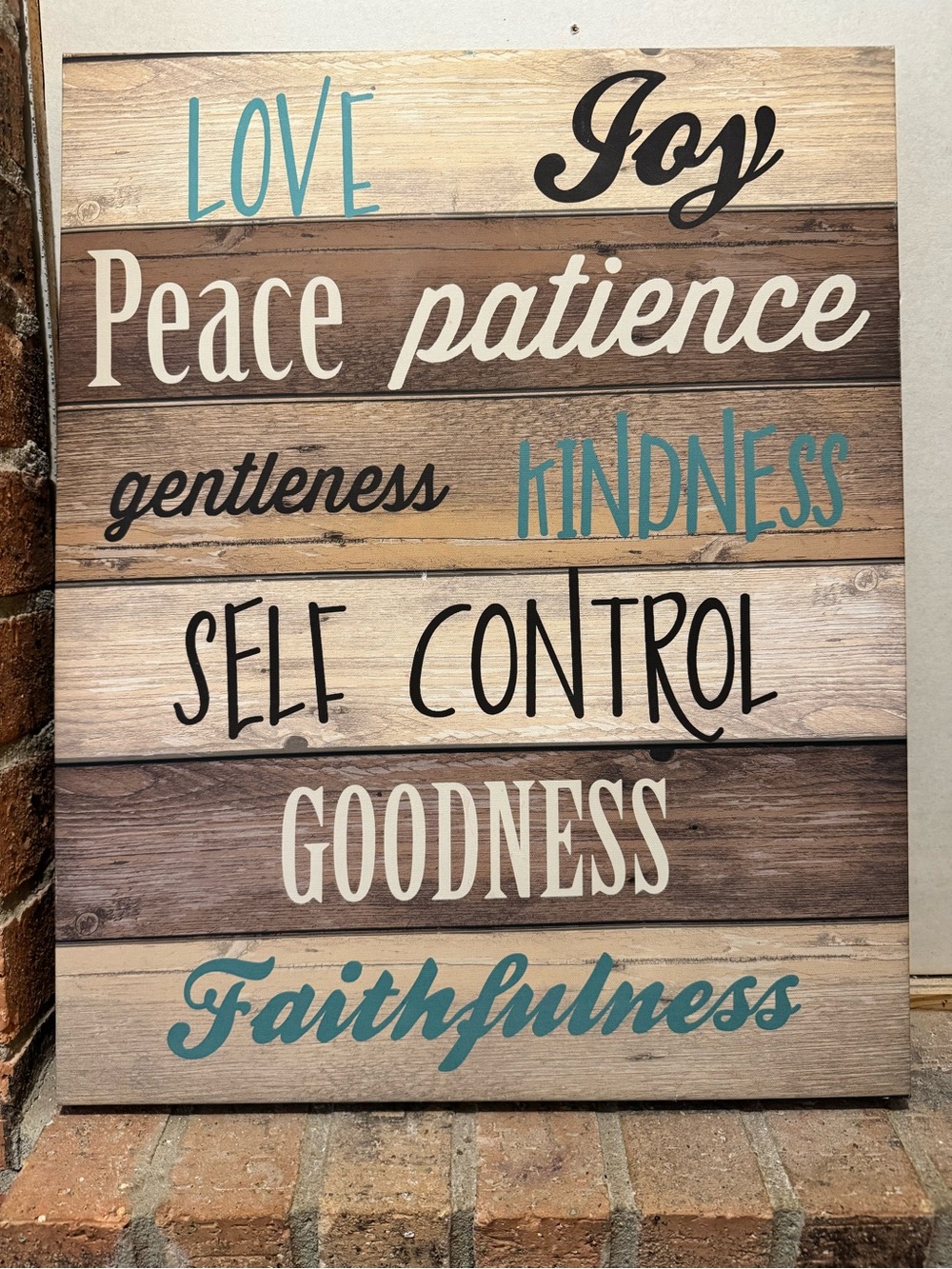 Inspirational Words Wall Art Sign - Blue, Black, White Text